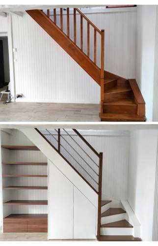 Escalier terminé à Vern-sur-Seiche – vue du haut après rénovation