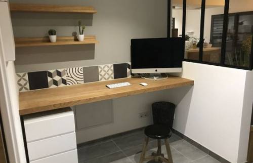 Bureau avec une verrière d’atelier à Colombes