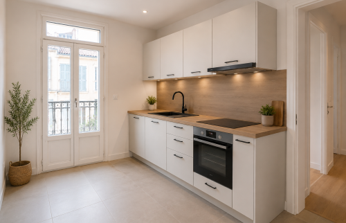 Cuisine rénovée appartement Marseille