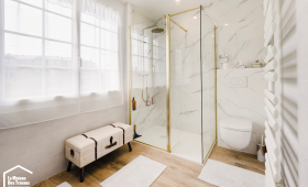 Grande douche à receveur plat 