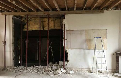 Démolition et étaiement des murs