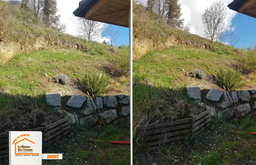 La Maison des Travaux Albertville, terrassement Albertville, aménagement extérieur Albertville, terrain en pente Albertville, travaux extérieur Albertville