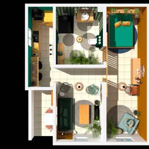 Rénovation d'appartement style tropical - Glawdys Edinval - La Maison Des Architectes