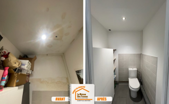 rénovation WC Albertville, dégât des eaux WC, travaux WC Moûtiers, artisans rénovation Albertville, réparation infiltration eau