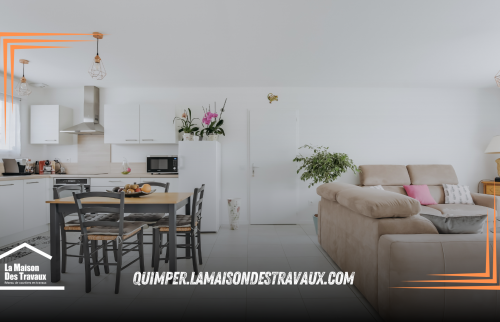 Un pièce rénové, les mur refait a neuf redonne de la modernité a la résidence secondaire proche de l'Île-Tudy