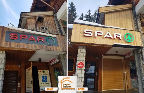 La Maison des Travaux Albertville, rénovation local commercial Albertville, travaux commerce Albertville, courtier en travaux Albertville, rénovation enseigne Albertville