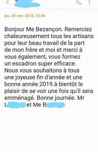 Remerciements client