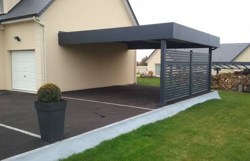 carport adossé double emplacement en alu à Magny-le-Hongre (77)