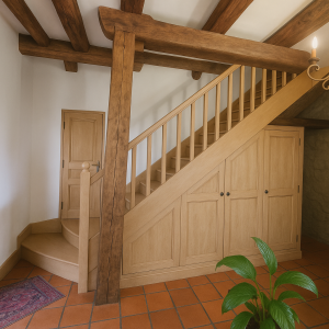 Escalier sur mesure avec rangement après