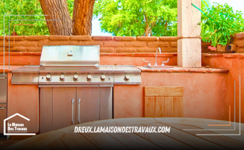Cuisine extérieure rustique à Miramont-de-Guyenne