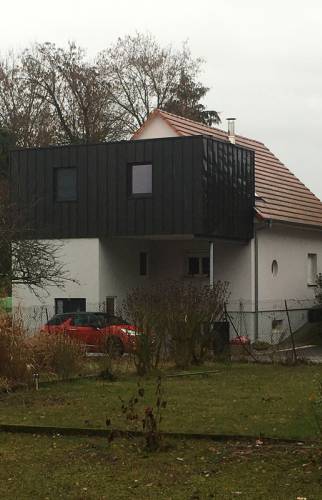Extension de maison bois et zinc sur pilots près de Crécy-la-Chapelle (77100)