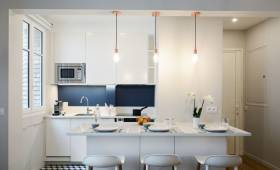 Cuisine blanche avec ilot central à Palaiseau (91)