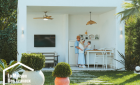 Ensemble extérieur pool house pour petit espace