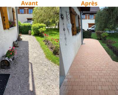 Avant après terrasse Bellevaux