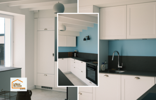 Entrée lumineuse rénovée dans le Finistère Sud avec rangements intégrés et circulation optimisée. Une réalisation coordonnée par La Maison Des Travaux Quimper.