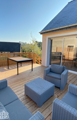 Terrasse bois extérieure aménagement jardin