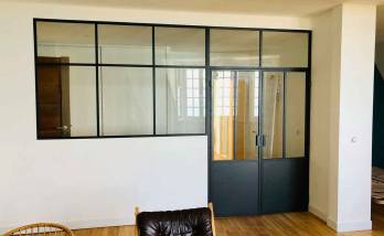 Verrière d'atelier Intra-muros à Saint-Malo avec porte 2 ouvrants
