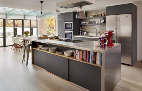 Cuisine ouverte sur salon et terrasse