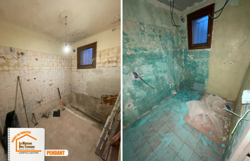 artisan salle de bains Savoie, carrelage et peinture salle de bains, design salle de bains épuré, rénovation WC et sanitaires, salle de bains fonctionnelle