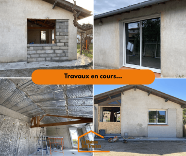 Travaux de transformation de garage en espace habitable en cours - Montauban 82000