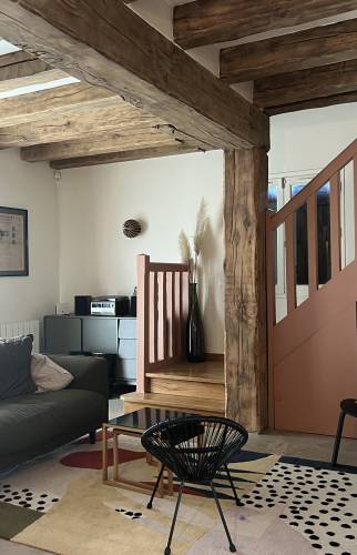 Salon rénové et décoré à Saint Léger en Yvelines