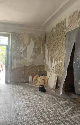 rénovation des murs salle de bal