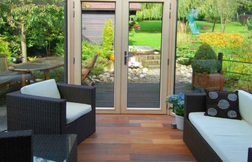 Détail du parquet bois de la véranda