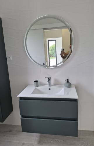 Meuble vasque et miroir rond