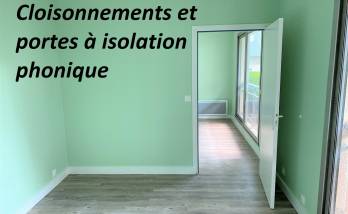 Cabinets séparés par des cloisons et portes isolantes acoustiques (Brunoy 91800)