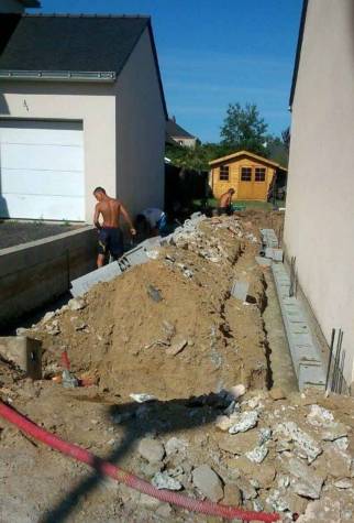 Travaux de terrassement pour construire un agrandissement de maison - Lésigny 77150