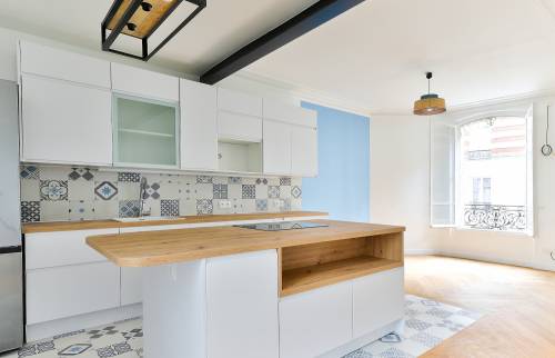 cuisine dans l'appartement rénové