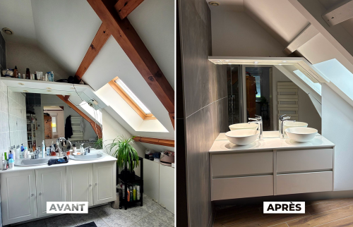 Rénovation d'une salle de bain - Avant après
