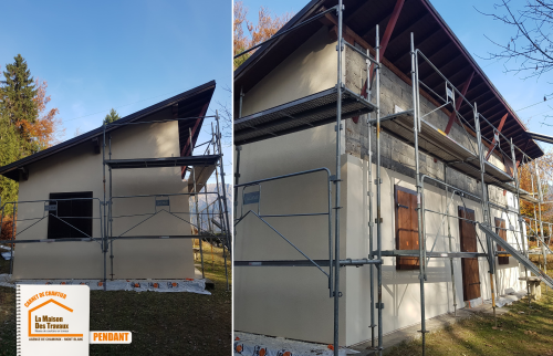 La Maison des Travaux Chamonix, devis ITE Haute-Savoie, rénovation thermique efficace, isolant façade enduit, gain confort maison