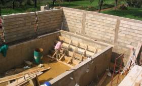 Construction d'un escalier en béton