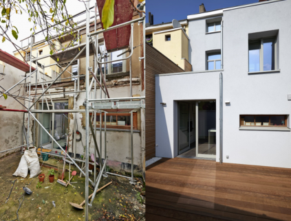 Avant et après extension de maison à Soufflenheim