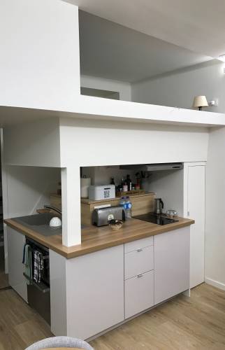 renovation agencement complete studio paris 75017 creation mezzanine