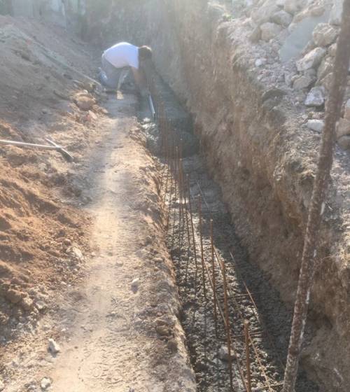 Mur début travaux