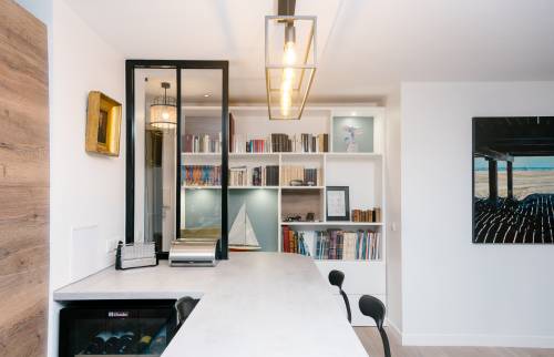 renovation complete appartement courbevoie 92400 plan de travail beton cire