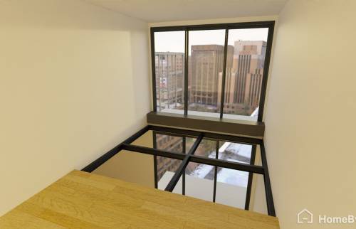 Double mezzanine bois et plancher vitré à Clichy 