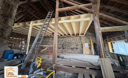  aménagement grange Combloux, rénovation chalet Haute-Savoie, consolidation plancher ancien, artisan rénovation montagne, courtier en travaux Chamonix