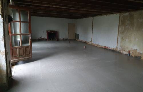 sol avant renovation chauffage au sol bruz