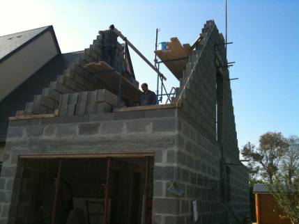 Construction d'un garage pour un agrandissement de maison