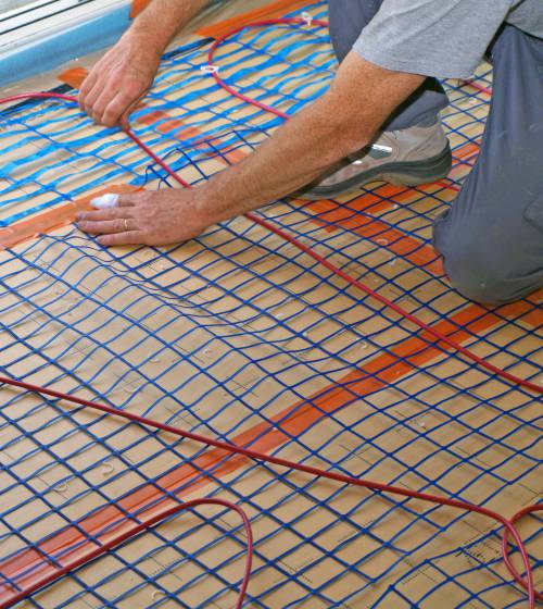 installation d'un plancher chauffant électrique