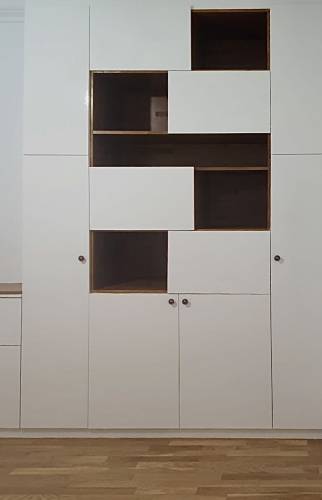 Meuble sur mesure avec niche dans le salon - Versailles