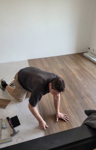 Pose du revêtement 