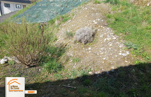 travaux extérieur Albertville Moûtiers, terrain difficile accès maison, terrassement terrain pente, aménagement jardin Savoie, courtier en travaux extérieur