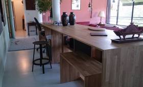 Meuble bar en teck massif après ouverture cuisine - Meaux - 77100 -