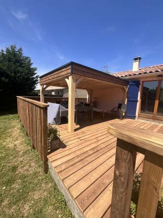 Création de terrasse bois avec garde-corps de terrasse - Rochefort-Samson 26300