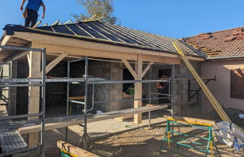 travaux d'agrandissement de maison loggia