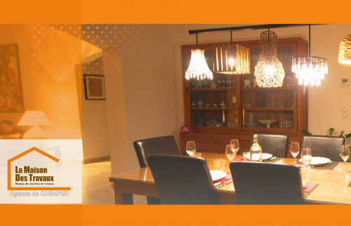 🪑”Salle à manger rénovée ambiance rustique chic à Plonéour-Lanvern. Un projet La Maison Des Travaux Quimper.”